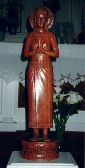 Teak statue of Virgin Mary